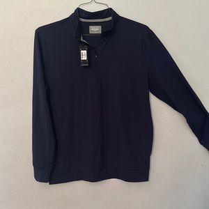 Straight down large Ballard, 1/4 zip long sleeve, navy blue
